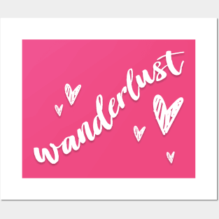 Wanderlust - Happy Travels Statement Design Posters and Art